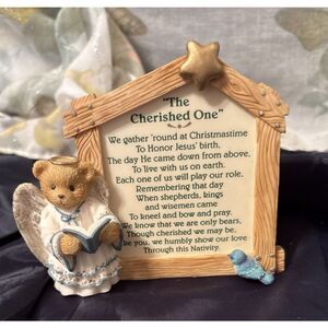 Cherished Teddies The Cherished One Nativity Prayer Plaque 176362 1996
